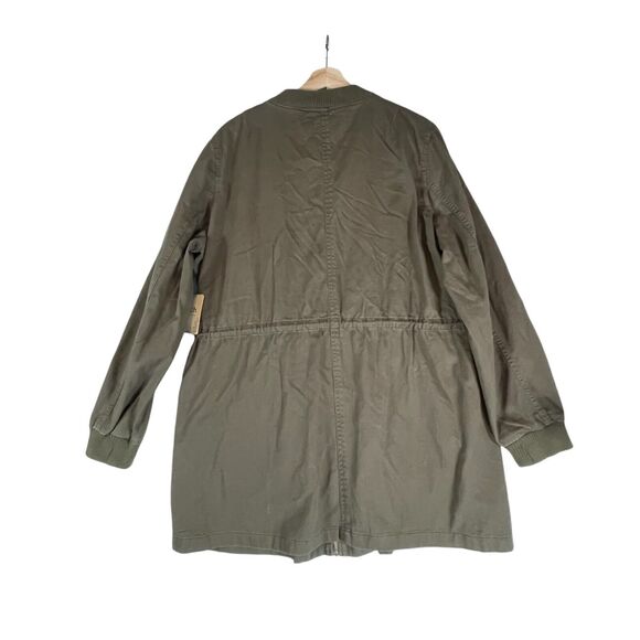 NWT Perch Blu Pepper Green Khaki Zip Utility Jacket Womens Plus Size 3XL Cotton - Picture 2 of 11